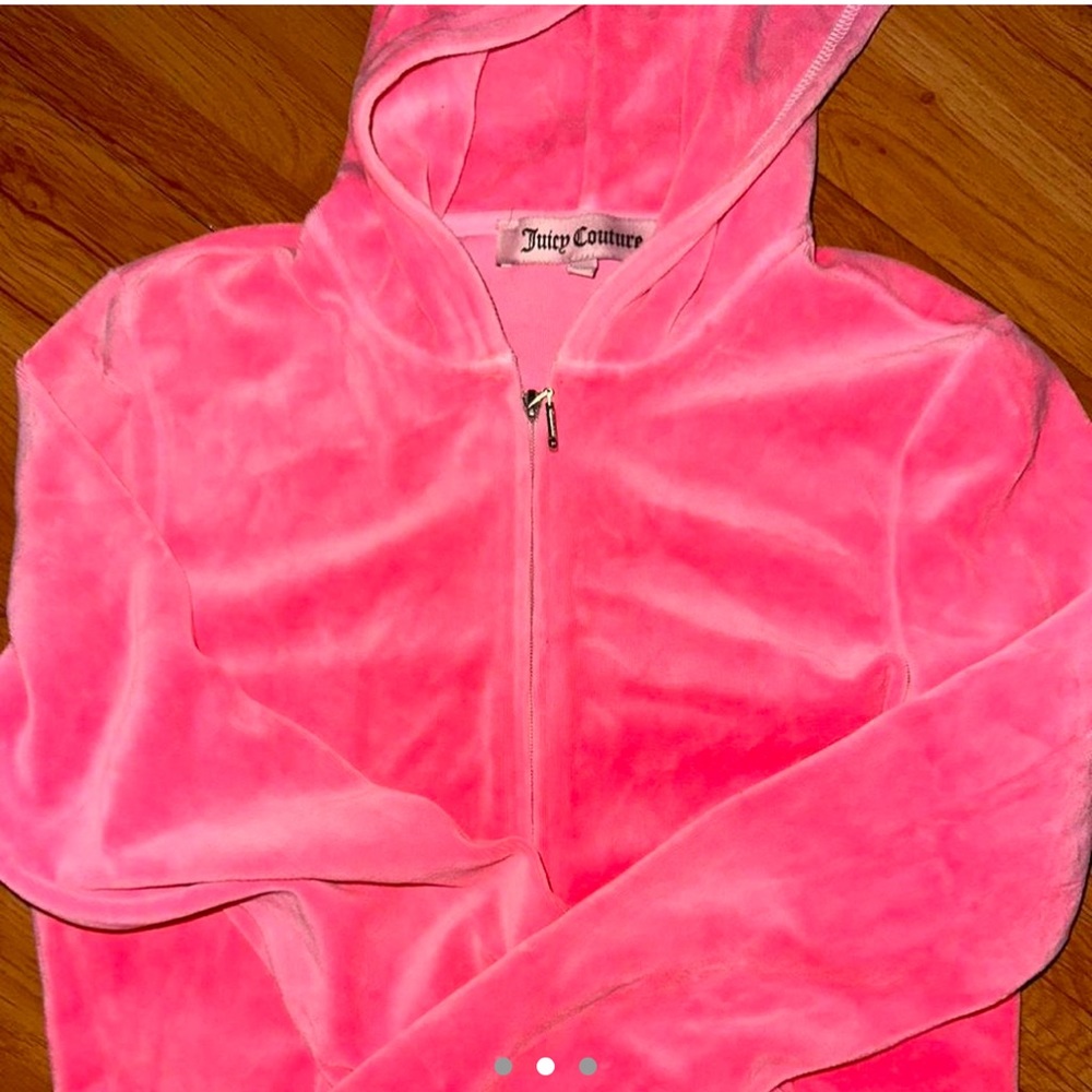 Juicy Couture Hot Pink Velour Jacket Gem
